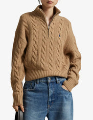 Maglione Donna a Trecce con Mezza Zip - immagine 4
